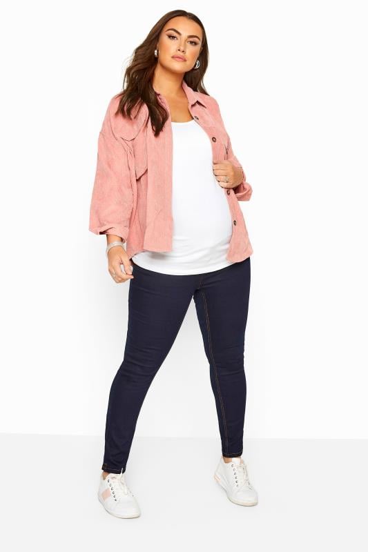 Evans BUMP IT UP MATERNITY Curve Indigo Blue Stretch Skinny Jeans With Comfort Panel