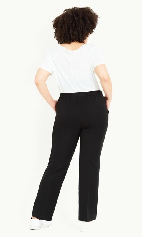 Evans Evans Black Elasticated Straight Leg Trousers