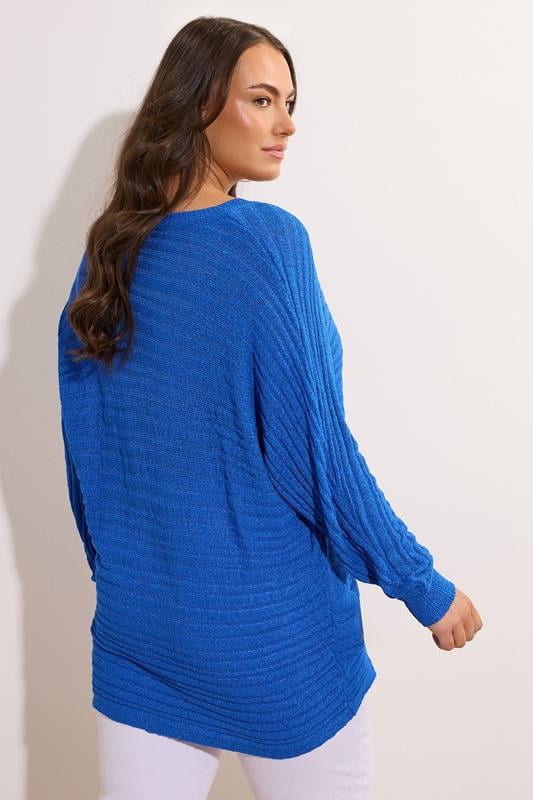 Evans EVANS Curve Cobalt Blue Batwing Sleeve Jumper