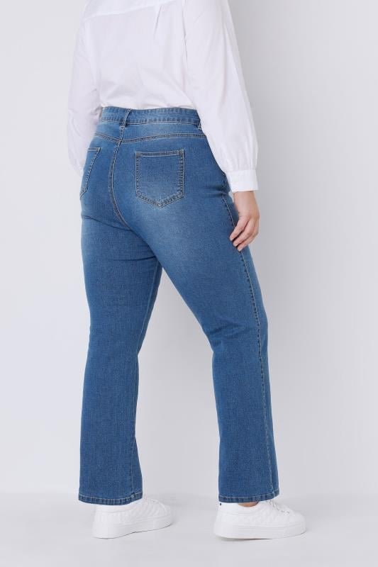 Evans EVANS Curve Fit Blue Mid Wash Straight Leg Jeans