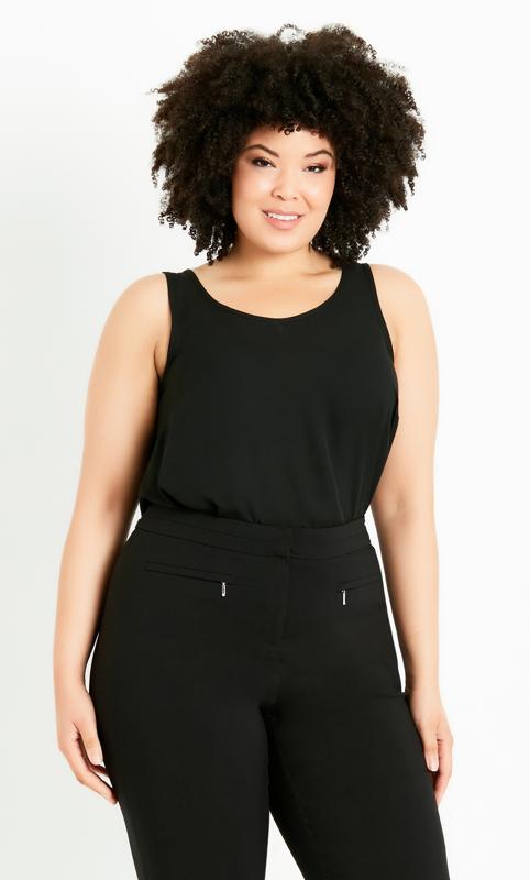 Evans Evans Black Tapered Leg Trouser