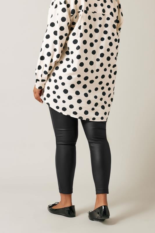 Evans EVANS Curve Black Coated Pull On Trousers