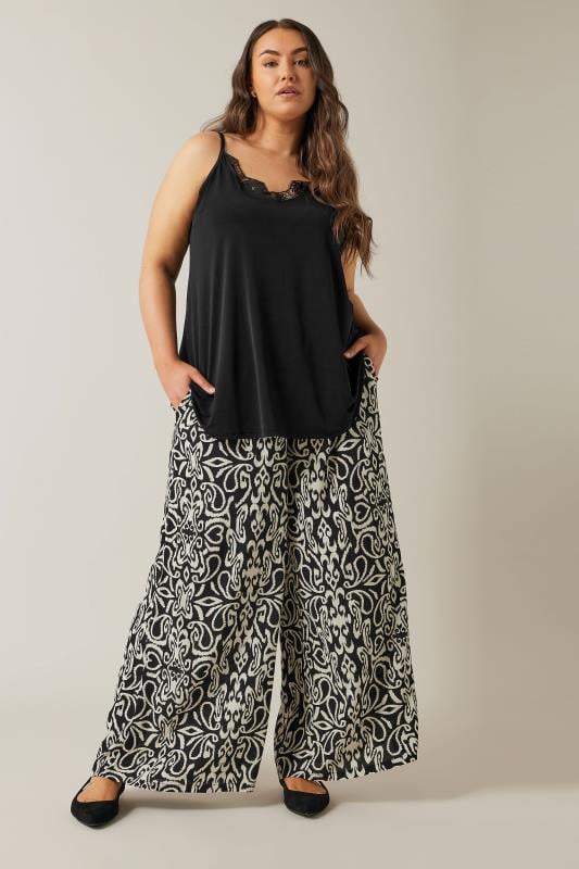 Evans EVANS Curve Black Lace Trim Cami Top