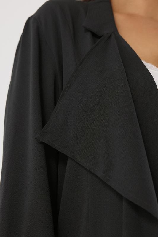 Evans EVANS Curve Black Longline Waterfall Jacket