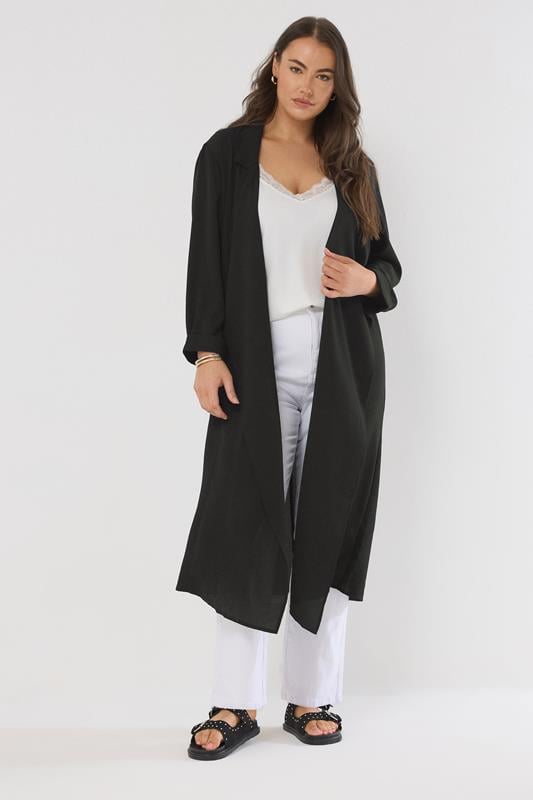 Evans EVANS Curve Black Longline Waterfall Jacket