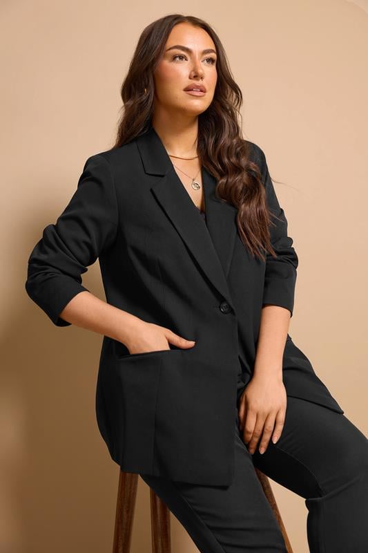 Evans EVANS Curve Black Single Breasted Blazer