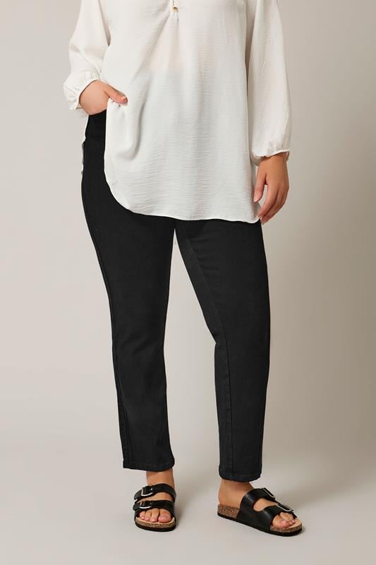 Evans EVANS Curve Black Straight Leg Jeans