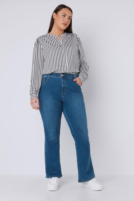 Evans EVANS Curve Fit Blue Mid Wash Bootcut Jeans