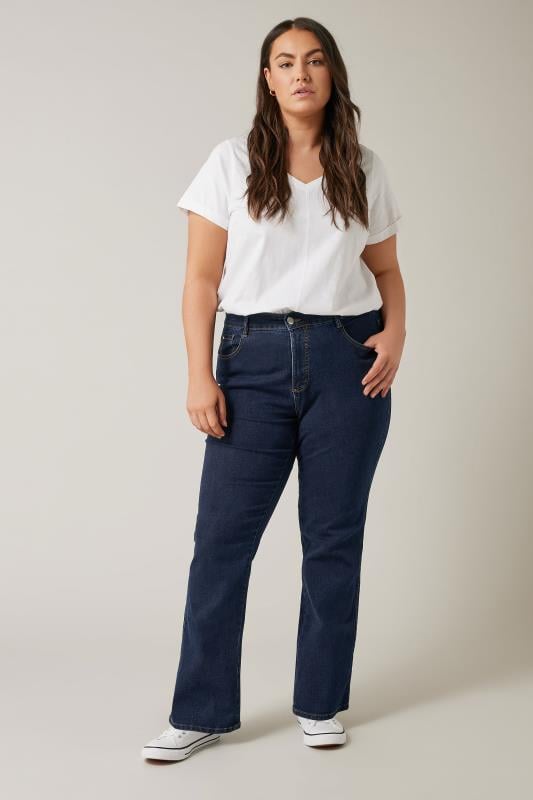 Evans EVANS Curve Indigo Blue Straight Leg Jean