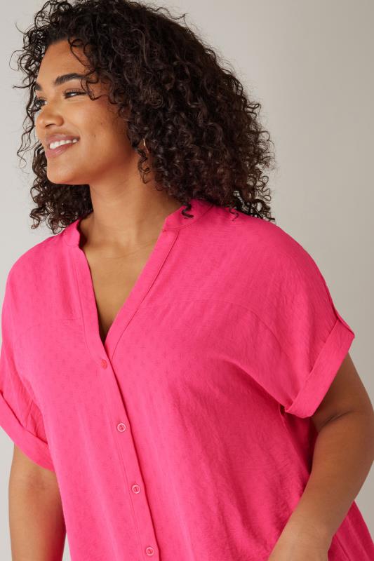 Evans EVANS Curve Pink Short Sleeve Blouse