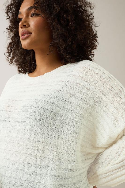 Evans EVANS Curve White Batwing Sleeve Jumper