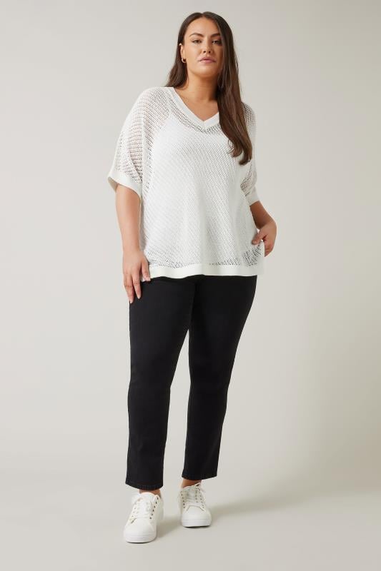 Evans EVANS Curve White Tape Yarn Jumper