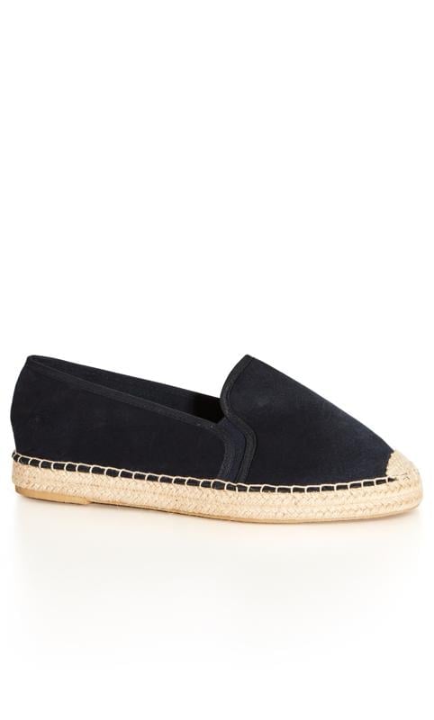 evans Evans WIDE FIT Navy Blue Espadrille Shoe