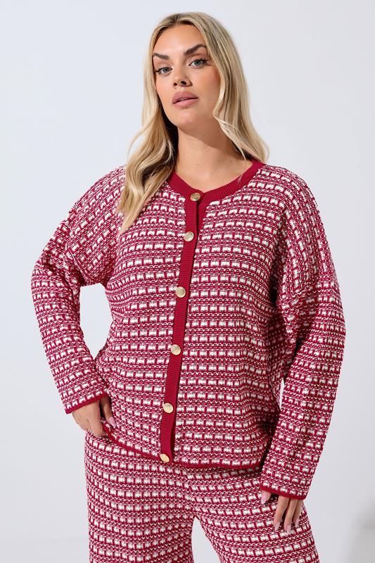 evans LIMITED COLLECTION Curve Red Boucle Cardigan