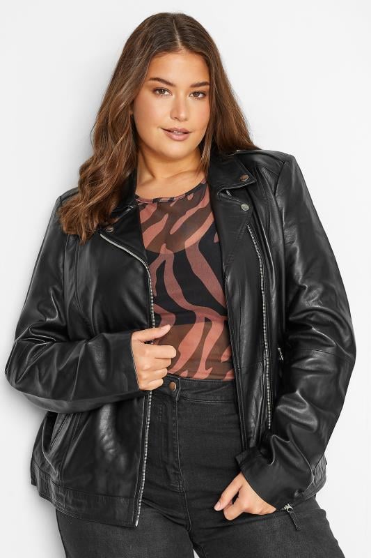 Evans LTS PREMIUM Tall Black Leather Biker Jacket
