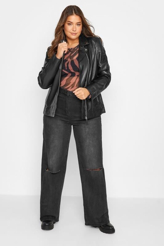 Evans LTS PREMIUM Tall Black Leather Biker Jacket