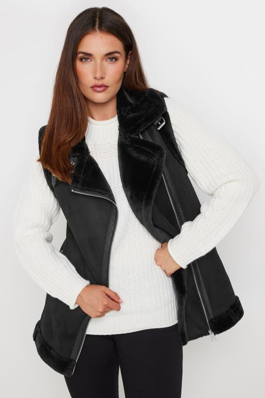 Evans LTS Tall Black Aviator Gilet Jacket
