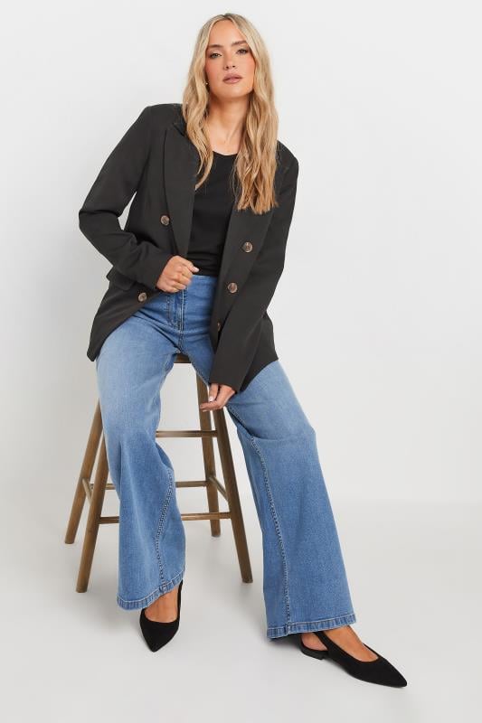 Evans LTS Tall Black Double Breasted Blazer