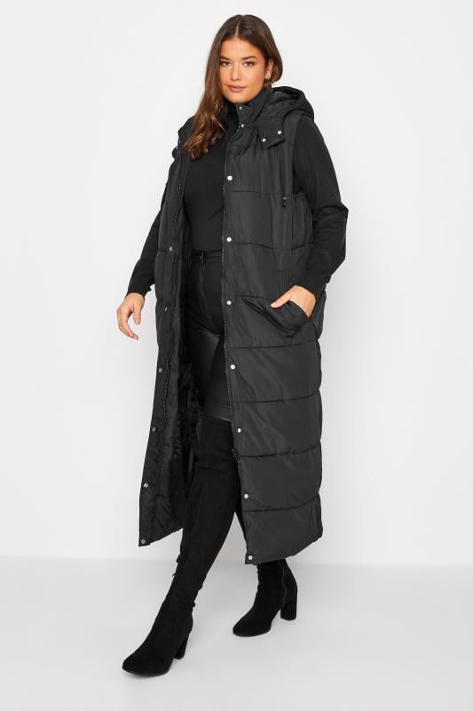 Evans LTS Tall Black Midaxi Puffer Gilet