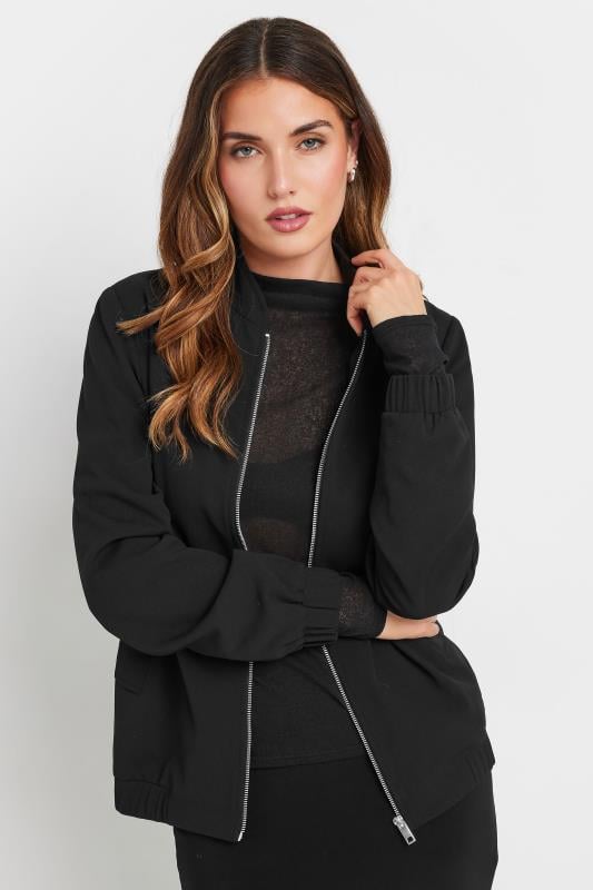 Evans LTS Tall Black Scuba Zip Bomber Jacket