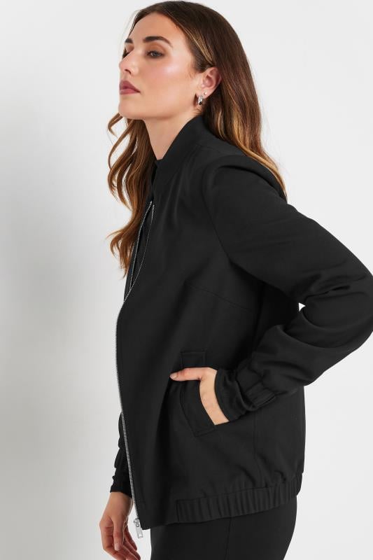 Evans LTS Tall Black Scuba Zip Bomber Jacket
