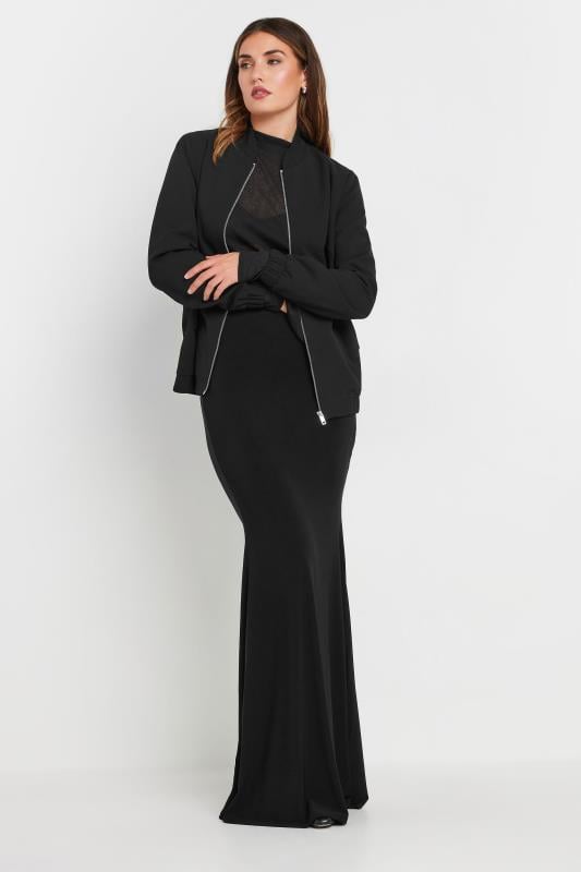 Evans LTS Tall Black Scuba Zip Bomber Jacket