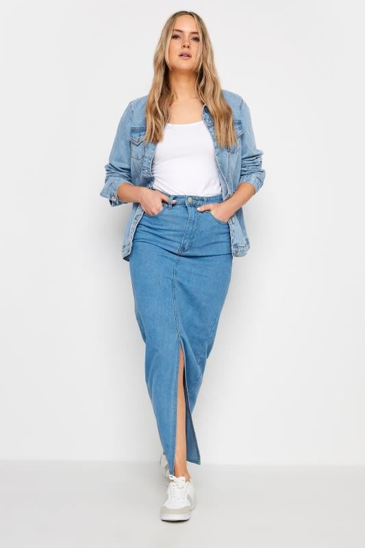 Evans LTS Tall Blue Mid Wash Denim Jacket