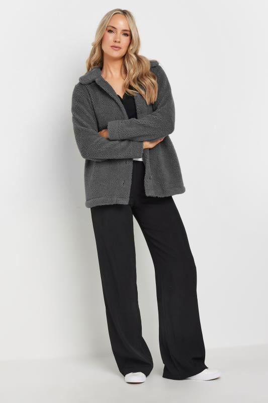 Evans LTS Tall Charcoal Grey Teddy Fleece Jacket