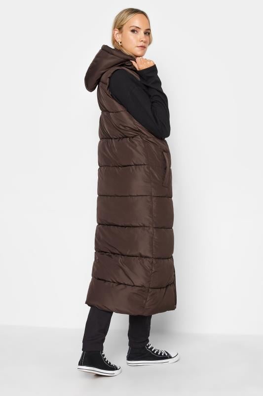 Evans LTS Tall Chocolate Brown Midaxi Padded Gilet
