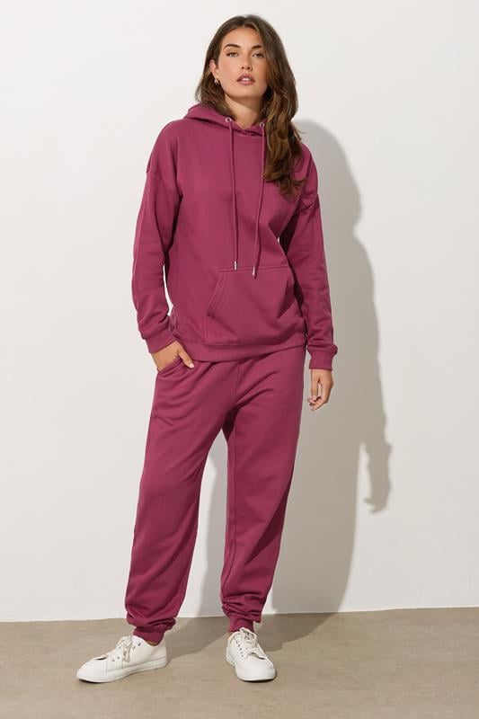 Evans LTS Tall Dark Pink Drawstring Hoodie