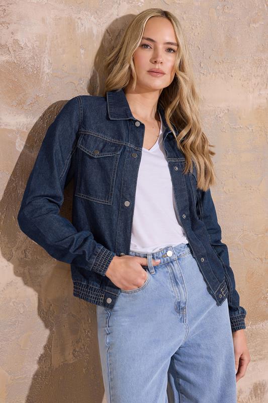 evans LTS Tall Indigo Blue Denim Bomber Jacket