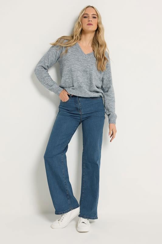 evans LTS Tall Indigo Blue Stretch Wide Leg Jeans