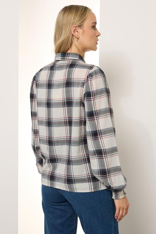 Evans LTS Tall Ivory White Check Yoke Button Shirt
