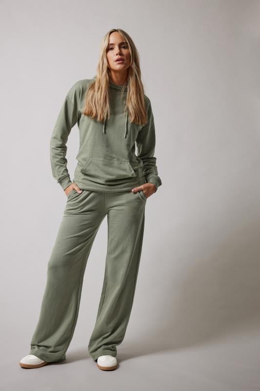 Evans LTS Tall Khaki Green Wide Leg Joggers