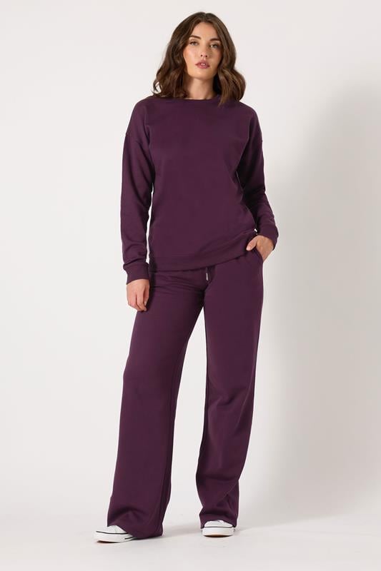 Evans LTS Tall Purple Crew Neck Sweatshirt