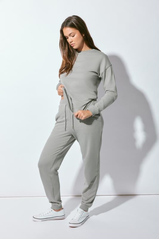 Evans LTS Tall Soft Grey Cuffed Drawstring Joggers