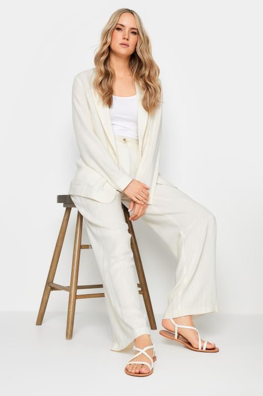 Evans LTS Tall White Linen Blazer