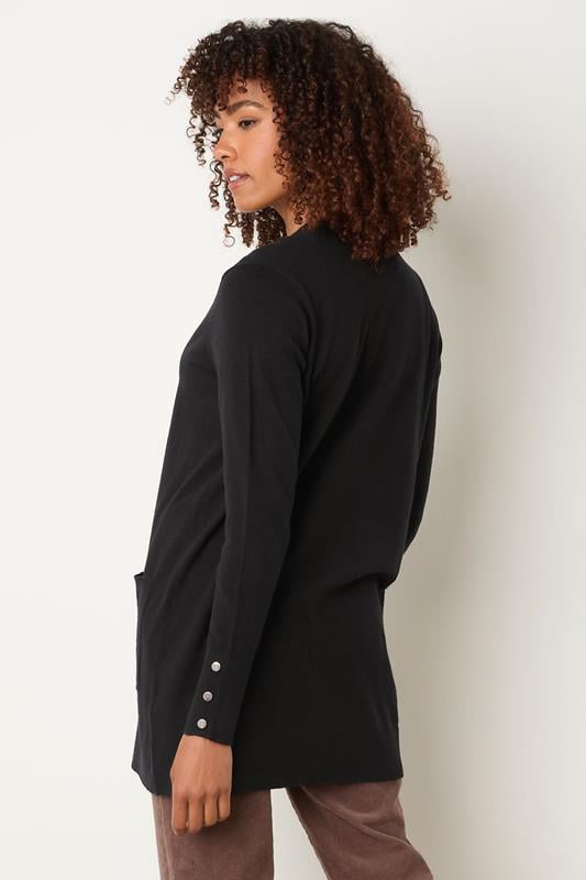 Evans M&Co Black Button Detail Midi Cardigan