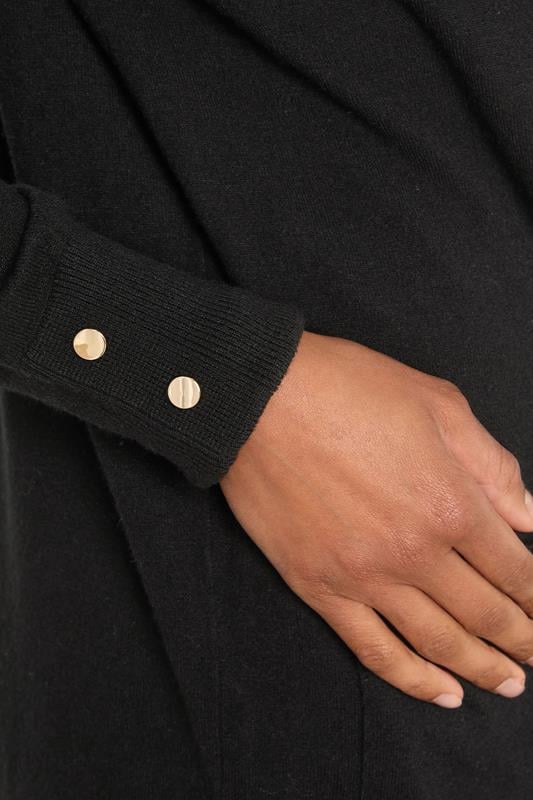 Evans M&Co Black Button Detail Midi Cardigan