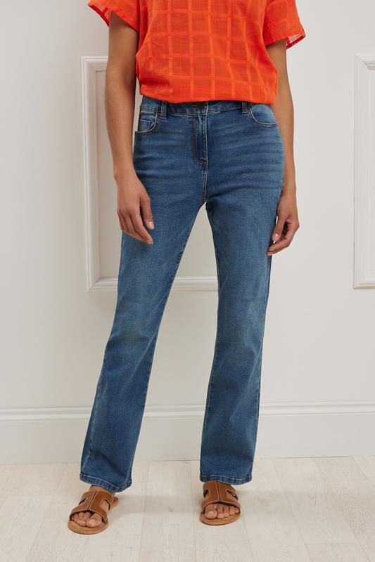 Evans M&Co Blue Mid Wash Bootcut Jeans