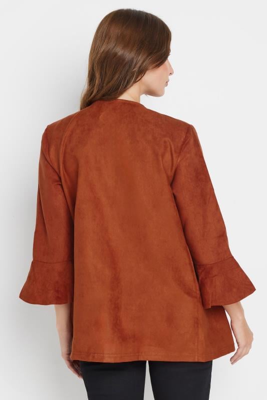 Evans M&Co Brown Suedette Waterfall Jacket