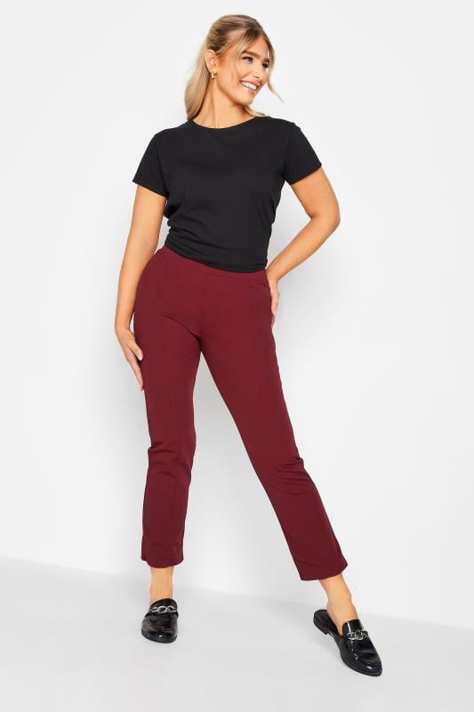 Evans M&Co Burgundy Red Stretch Tapered Trousers