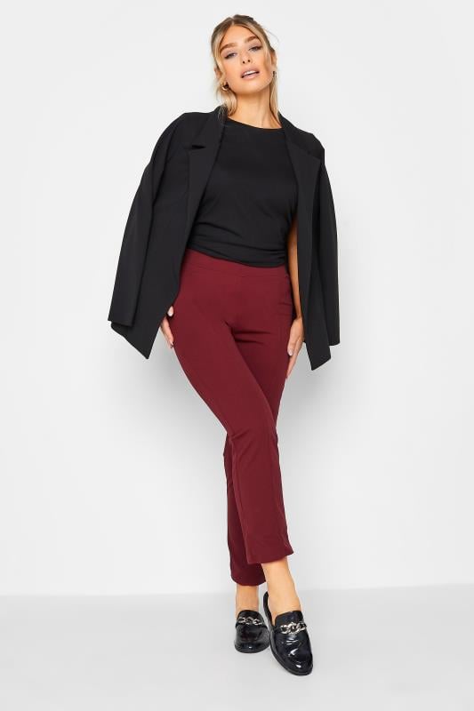 Evans M&Co Burgundy Red Stretch Tapered Trousers