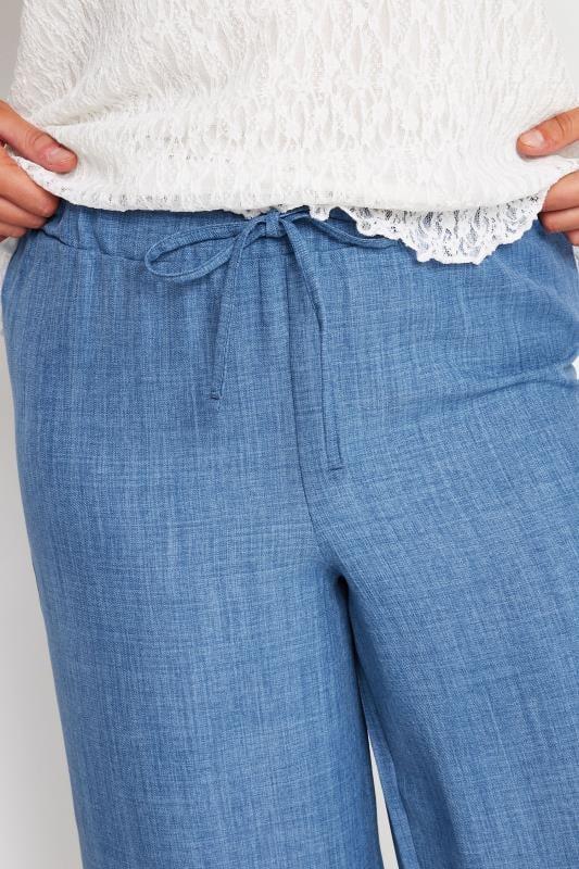 Evans M&Co Denim Blue Linen Look Culottes
