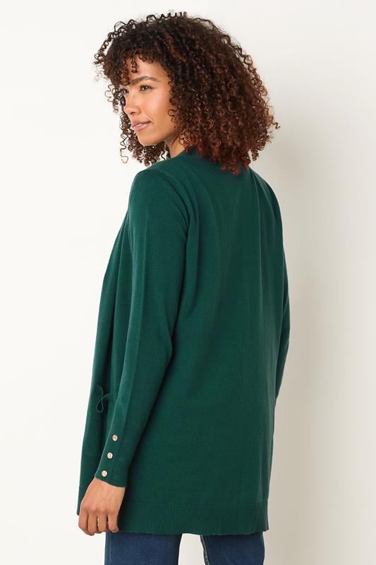 Evans M&Co Green Button Detail Midi Cardigan