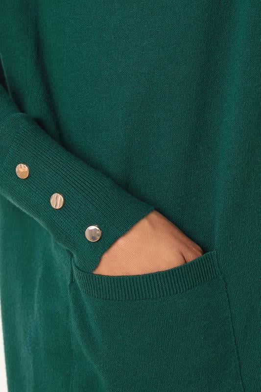 Evans M&Co Green Button Detail Midi Cardigan