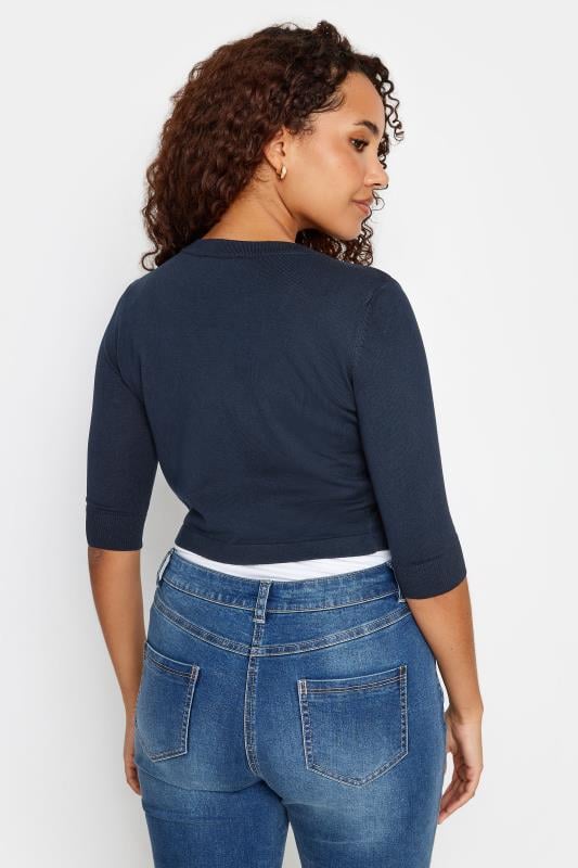 Evans M&Co Navy Blue Cropped Cardigan