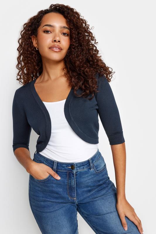 Evans M&Co Navy Blue Cropped Cardigan