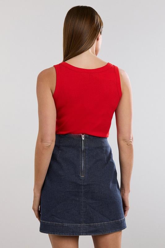 Evans STAR Blue Denim Wrap Mini Skirt