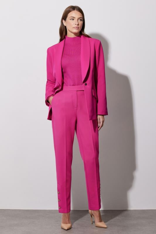 Evans STAR Hot Pink Button Detail Knitted Jumper